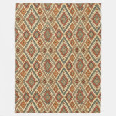 Traditionele etnische levendige Tribal veren bruin Fleece Deken (Voorkant)