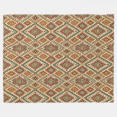 Traditionele etnische levendige Tribal veren bruin Fleece Deken (Voorkant (Horizontaal))