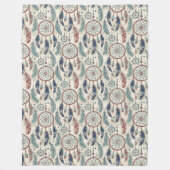 Traditionele etnische levendige tribale dromenvang fleece deken (Voorkant)