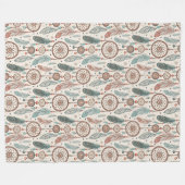 Traditionele etnische levendige tribale dromenvang fleece deken (Voorkant (Horizontaal))