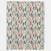 Traditionele etnische levendige tribale dromenvang fleece deken (Voorkant)