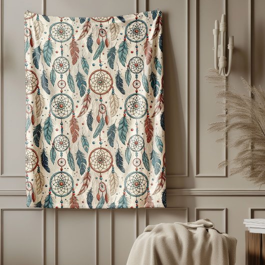 Traditionele etnische levendige tribale dromenvang fleece deken