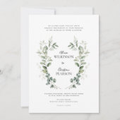Traditionele eucalyptus groen Huwelijks QR Code Kaart (Voorkant)