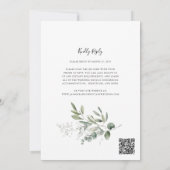 Traditionele eucalyptus groen Huwelijks QR Code Kaart (Achterkant)