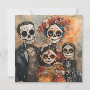 Traditionele familiebijeenkomst Dia de los Muertos Kaart