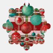 Traditionele familiefoto Rood Groen Plaid Vakantie Ornament Kaart (Achterkant)