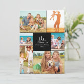 Traditionele familiefotocollage van het jaaroverzi feestdagenkaart (Staand voorkant)