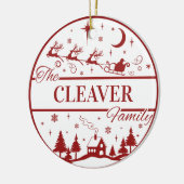 Traditionele familienaam Custom Keepsake Christmas Keramisch Ornament (Links)