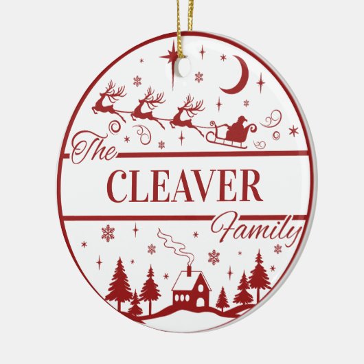 Traditionele familienaam Custom Keepsake Christmas Keramisch Ornament (Links)