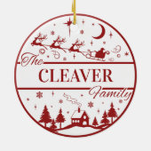 Traditionele familienaam Custom Keepsake Christmas Keramisch Ornament (Achterkant)