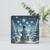 Traditionele fantasie kerstkaart (Staand voorkant)