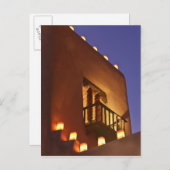 Traditionele farolito's lichten de bebouwing op briefkaart (Voorkant / Achterkant)