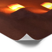 Traditionele farolito's lichten de bebouwing op poster (Hoek)