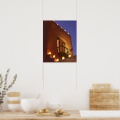 Traditionele farolitos verlichten adobe structuren poster (Keuken)