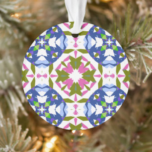 Traditionele feestblauwe en groene kerst ornament