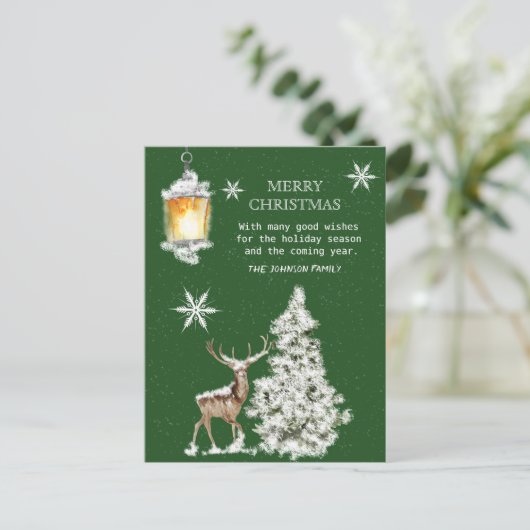 Traditionele feestelijke kerst briefkaart (Staand voorkant)