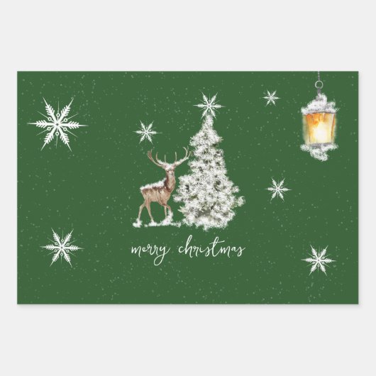 Traditionele feestelijke kerst inpakpapier vel (Voorkant)