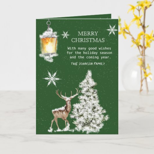 Traditionele feestelijke kerst kaart (Gele Bloem)