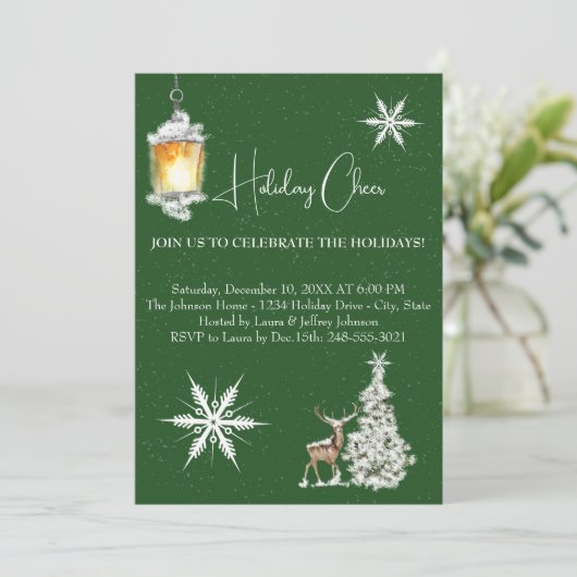 Traditionele feestelijke kerst kaart (Staand voorkant)