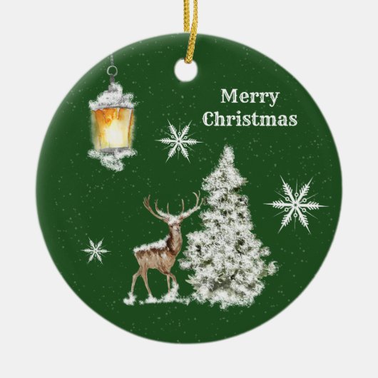 Traditionele feestelijke kerst keramisch ornament (Voorkant)