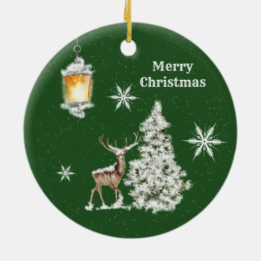 Traditionele feestelijke kerst keramisch ornament (Achterkant)