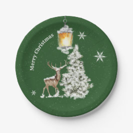 Traditionele feestelijke kerst papieren bordje