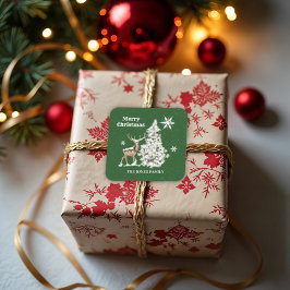 Traditionele feestelijke kerst vierkante sticker