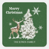 Traditionele feestelijke kerst vierkante sticker (Voorkant)
