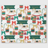 Traditionele feestelijke keukenspeelgoed kerst cadeaupapier (Vlak)