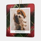 Traditionele feestelijke plaid huisdier foto kerst keramisch ornament (Links)