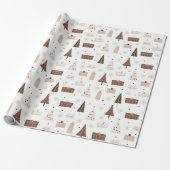 Traditionele feestelijke Scandinavische bomen geve Cadeaupapier (Uitgerold)