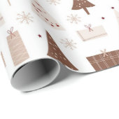 Traditionele feestelijke Scandinavische bomen geve Cadeaupapier (Rol Hoek)