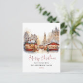 Traditionele feestelijke winterkerst feestdagenkaart (Staand voorkant)