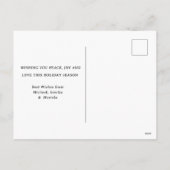 Traditionele feestelijke winterkerst feestdagenkaart (Achterkant)