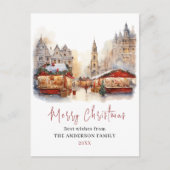 Traditionele feestelijke winterkerst feestdagenkaart (Voorkant)