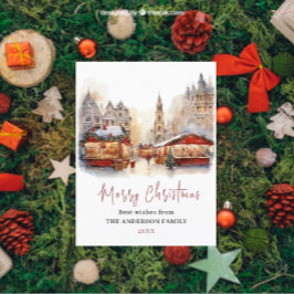 Traditionele feestelijke winterkerst feestdagenkaart