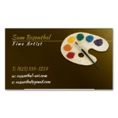 Traditionele fijne artiest | Kleurenpalet en pense Magnetisch Visitekaartje (Voorkant)