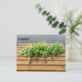 Traditionele Finse badwhisky op een steiger Briefkaart (Staand voorkant)