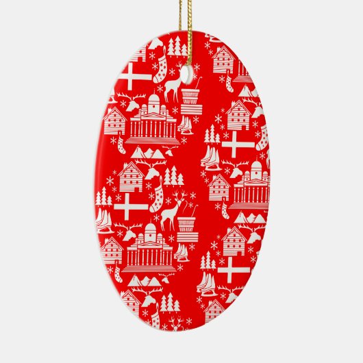 Traditionele Finse Kerstdecoratie Keramisch Ornament (Rechts)