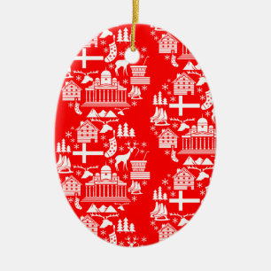 Traditionele Finse Kerstdecoratie Keramisch Ornament