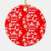 Traditionele Finse Kerstdecoratie Keramisch Ornament (Voorkant)