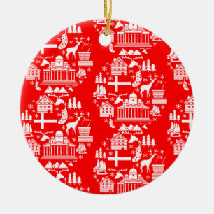 Traditionele Finse Kerstdecoratie Keramisch Ornament