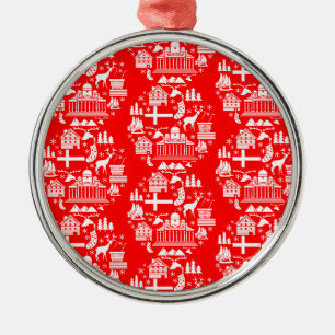 Traditionele Finse Kerstdecoratie Metalen Ornament