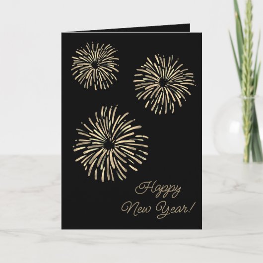 Traditionele Fireworks-kaarten voor nieuwe jaren Feestdagen Kaart (Voorkant)