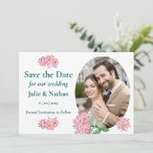Traditionele Floral Design Flat Save the Date Kaar (Staand voorkant)