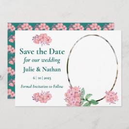 Traditionele Floral Design Flat Save the Date Kaar
