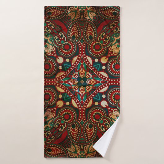 Traditionele florale paisleyband badhanddoek (Badhanddoek)