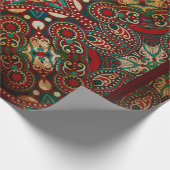 Traditionele florale paisleyband cadeaupapier (Hoek)