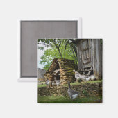 Traditionele foie gras ganzen boerderij magneet (Voorkant / Achterkant)