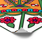 Traditionele Folk Art Allover Designart, etnisch,  Poster (Hoek)